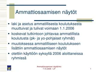 ammattiosaamisen n yt t