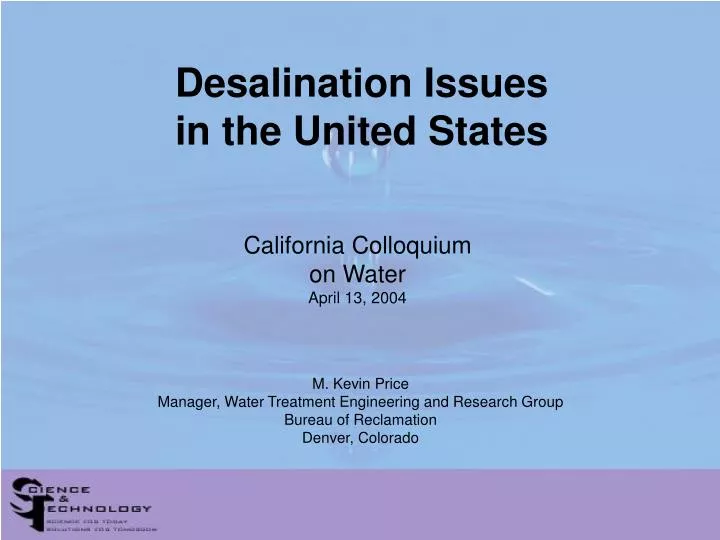 desalination issues in the united states