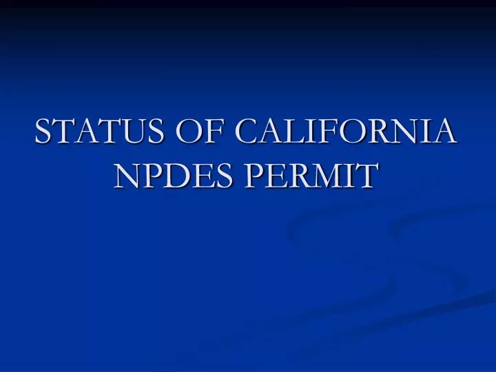 status of california npdes permit