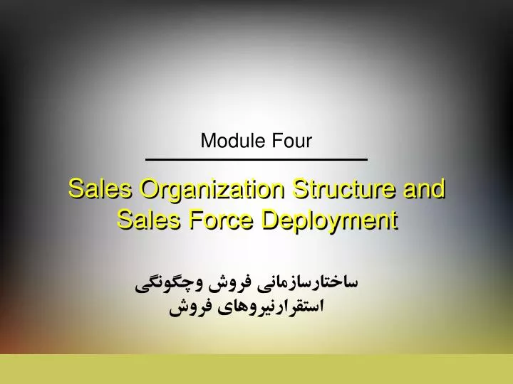 sales organization structure and sales force deployment