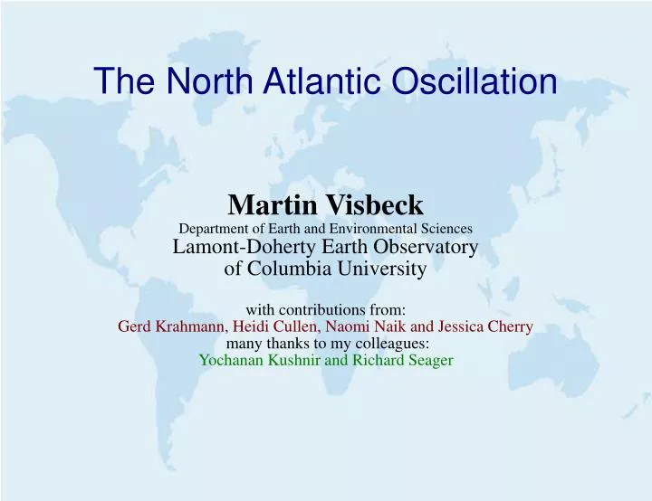 the north atlantic oscillation
