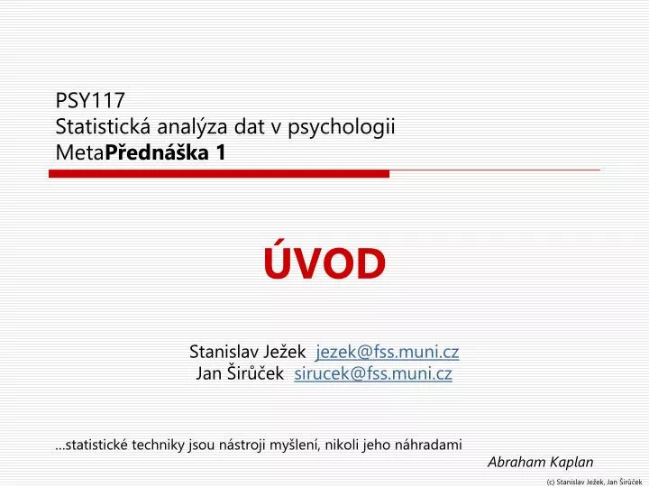 psy117 statistick anal za dat v psychologii meta p edn ka 1