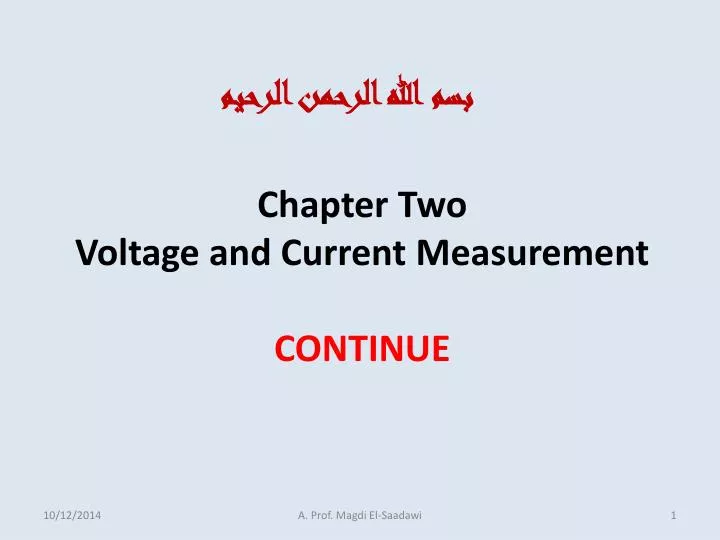 chapter two voltage and current measurement continue