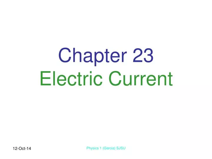 chapter 23 electric current