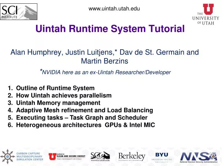 uintah runtime system tutorial