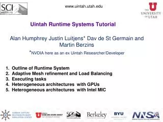 Uintah Runtime Systems Tutorial