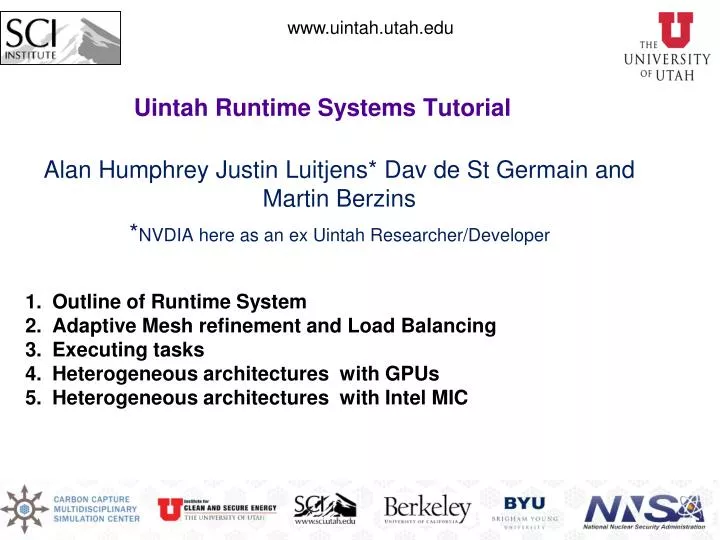 uintah runtime systems tutorial
