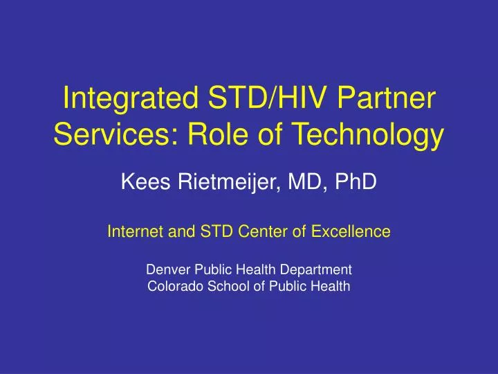 integrated std hiv partner services role of technology