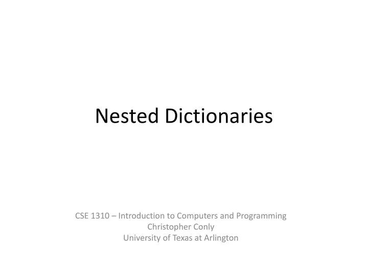 nested dictionaries