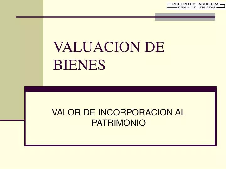 valuacion de bienes