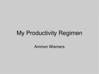 My Productivity Regimen