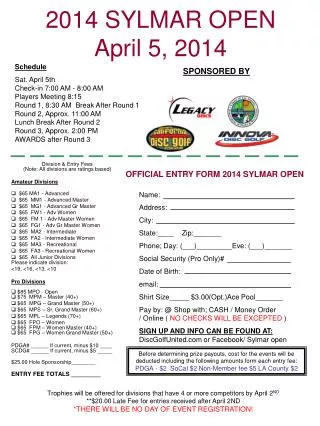 2014 SYLMAR OPEN April 5, 2014