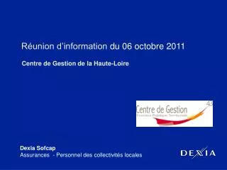 r union d information du 06 octobre 2011
