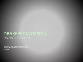 DRAKEPEDIA DESIGN