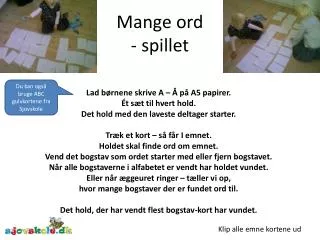 mange ord spillet