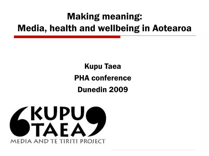 kupu taea pha conference dunedin 2009