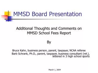 MMSD Board Presentation