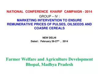 NATIONAL CONFERENCE KHARIF CAMPAIGN - 2014