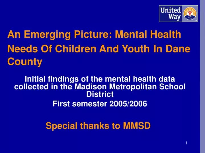 an emerging picture mental health needs of children and youth in dane county