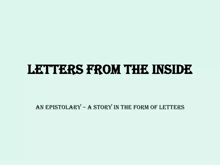 letters from the inside