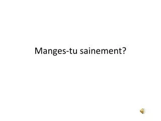 manges tu sainement