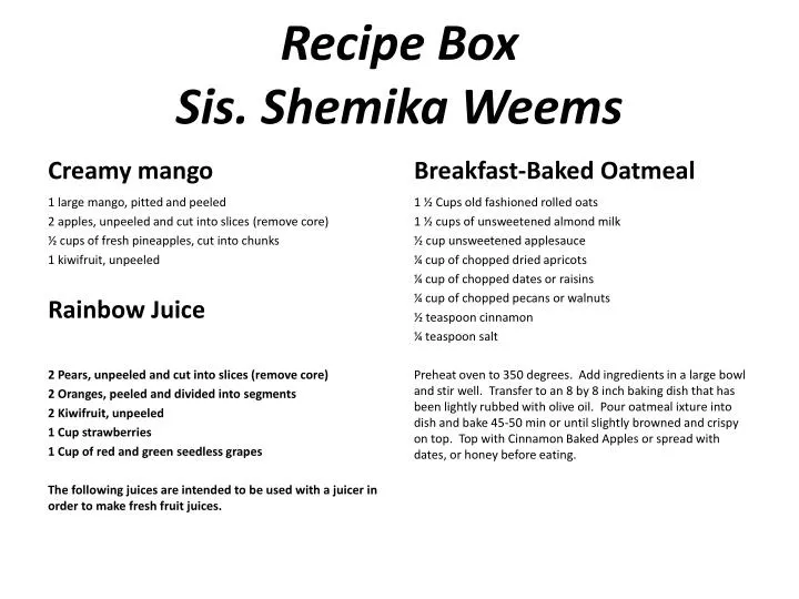 recipe box sis shemika weems