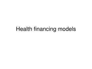 Health financing models