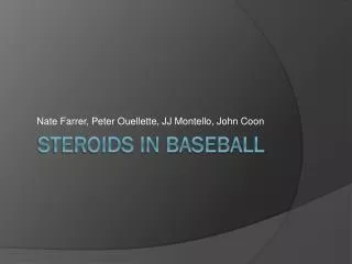 Steroids in Baseball