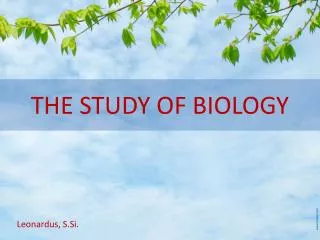 THE STUDY OF BIOLOGY