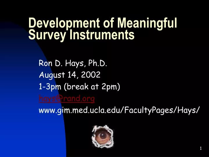 development of meaningful survey instruments