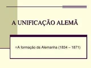 a unifica o alem