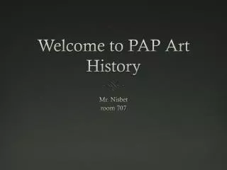 Welcome to PAP Art History