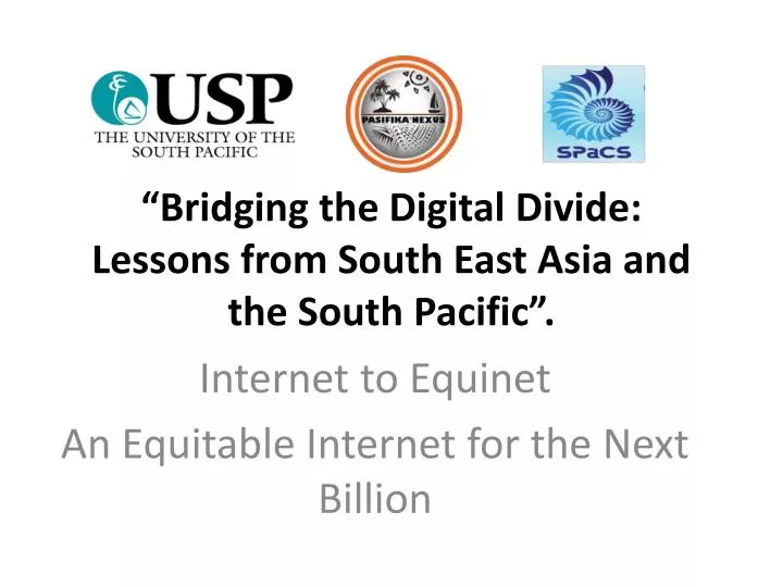bridging the digital divide lessons from south east asia and the south pacific