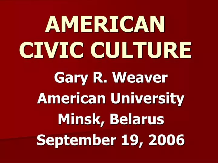american civic culture