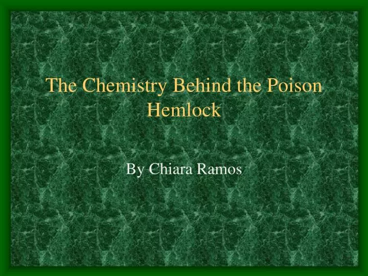 the chemistry behind the poison hemlock