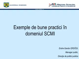 exemple de bune practici n domeniul scmi