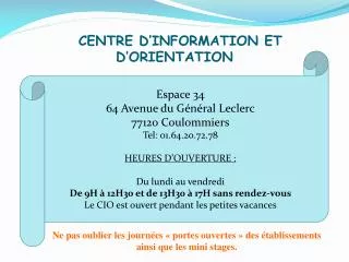 centre d information et d orientation