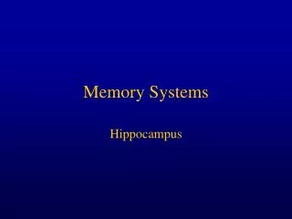 Memory Systems