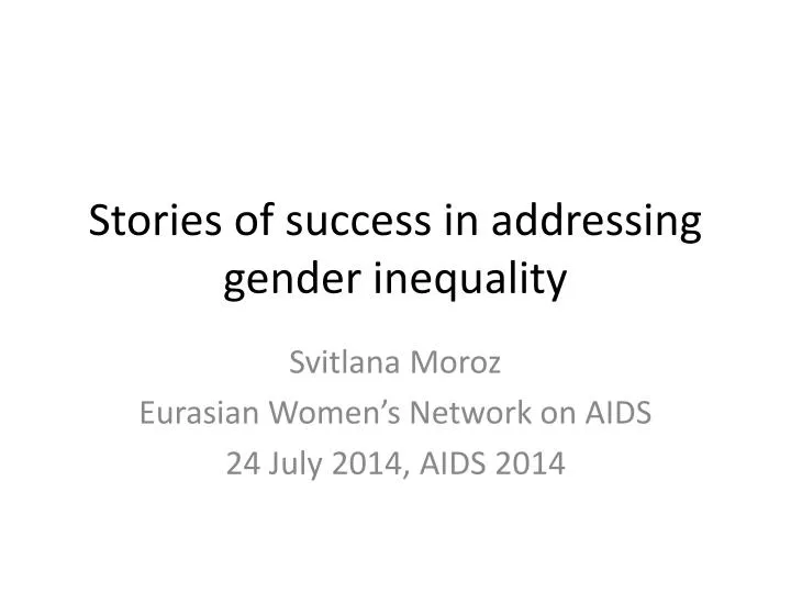 stories of success in addressing gender inequality