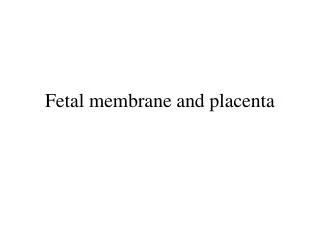 Fetal membrane and placenta