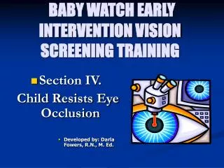 BABY WATCH EARLY INTERVENTION VISION SCREENING TRAINING