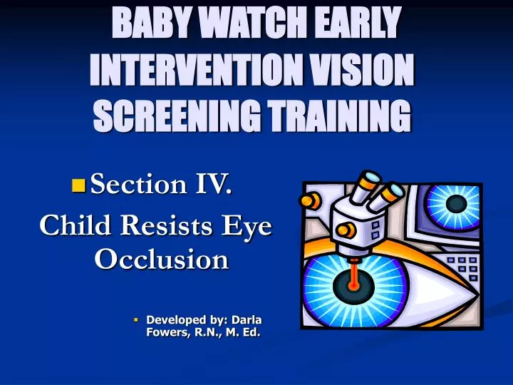 baby watch early intervention vision screening training