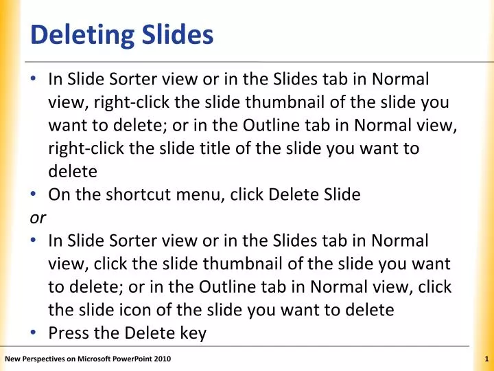 deleting slides