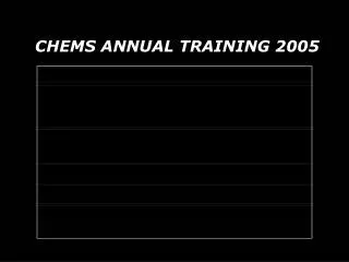 CHEMS ANNUAL TRAINING 2005