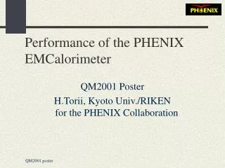 Performance of the PHENIX EMCalorimeter