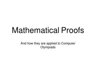 Mathematical Proofs