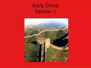 Early China Section 1