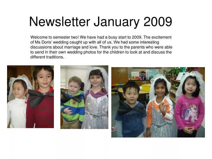 newsletter january 2009