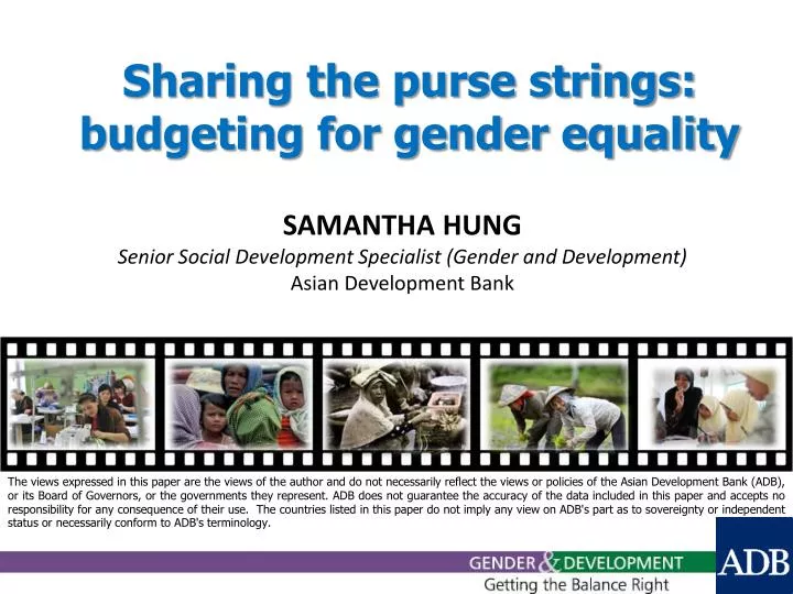 sharing the purse strings budgeting for gender equality