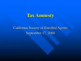 Tax Amnesty